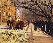 Theodore Robinson Beacon Street, Boston oil painting